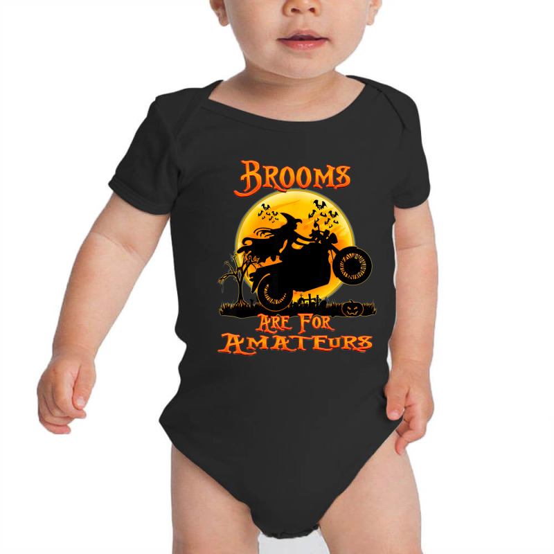 Brooms Are For Amateurs Witches Motorcycle Gift Halloween Baby Bodysuit by Tee | Artistshot