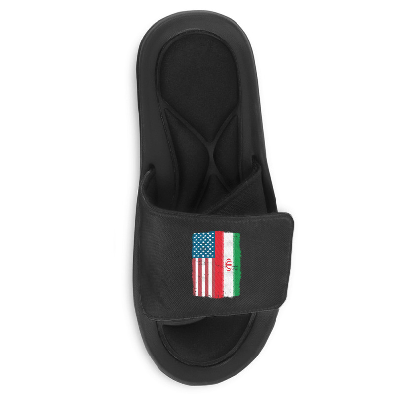 Iranian American Flag, Iranian American Flag Vintage, Iranian American Slide Sandal | Artistshot