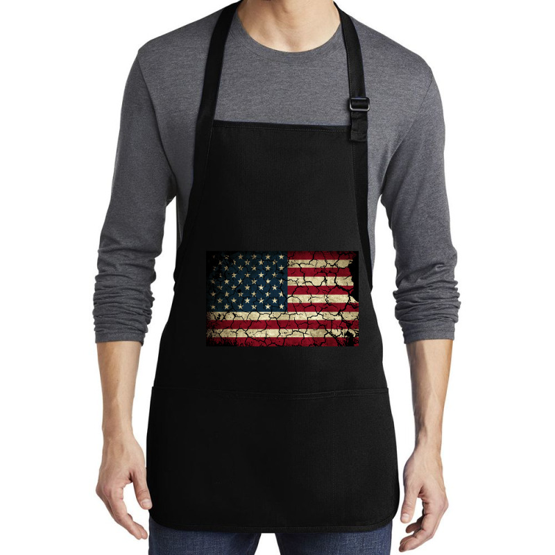 Distressed Usa Flag, Distressed Usa Flag Vintage, Distressed Usa Flag  Medium-length Apron | Artistshot