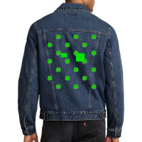 Clover Green Checkered Pattern T  Shirt1450 Men Denim Jacket | Artistshot