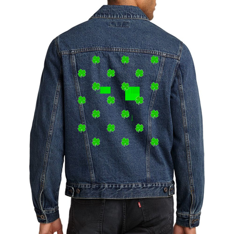 Clover Green Checkered Pattern T  Shirt1450 Men Denim Jacket | Artistshot