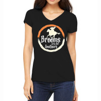 Brooms Are For Amateurs Funny Halloween Witch On A Horse Women's V-neck T-shirt | Artistshot