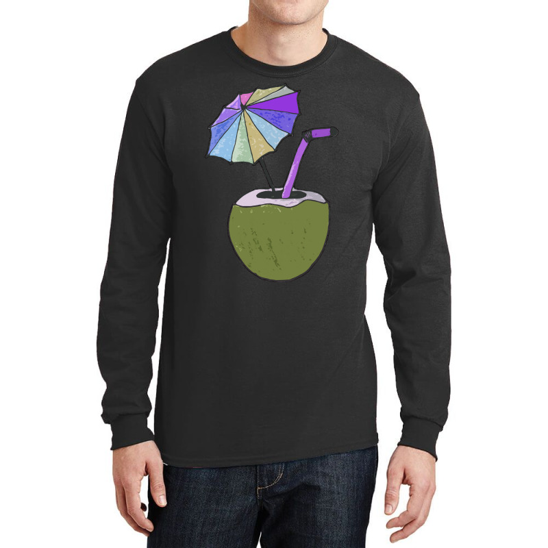 Coconut Drink With Umbrella T  Shirt1455 Long Sleeve Shirts | Artistshot