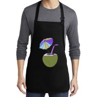 Coconut Drink With Umbrella T  Shirt1455 Medium-length Apron | Artistshot