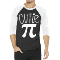 Kids Cutie Pi Math Pun Cutie Pie Toddler Kids  For Pi Day Mens Womens 3/4 Sleeve Shirt | Artistshot