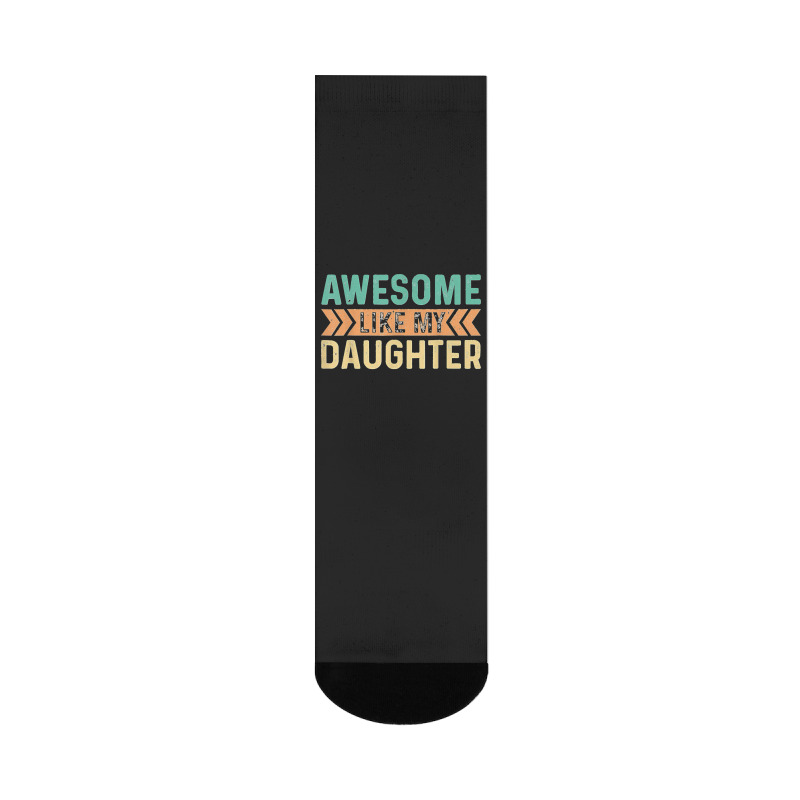 Vintage Awesome Like My Daughter Men Father Crew Socks | Artistshot