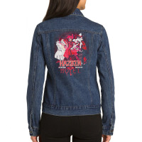 Hazbin Hotel, Graphic, Funny, Alastor, Hazbin, Hotel, Angel Dust, Radi Ladies Denim Jacket | Artistshot