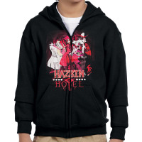 Hazbin Hotel, Graphic, Funny, Alastor, Hazbin, Hotel, Angel Dust, Radi Youth Zipper Hoodie | Artistshot