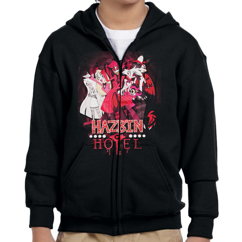 Hazbin Hotel, Graphic, Funny, Alastor, Hazbin, Hotel, Angel Dust, Radi Youth Zipper Hoodie by SHRIIIO ARTIST | Artistshot