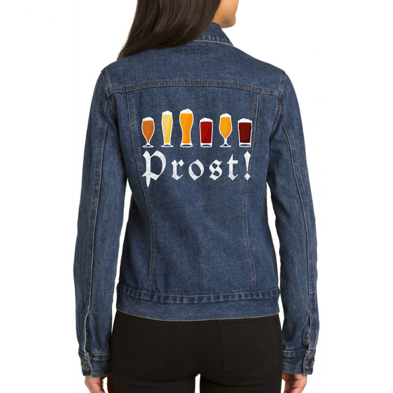 Womens Oktoberfest Prost Celebrate Diversity Beer Ladies Denim Jacket by CUSER3772 | Artistshot