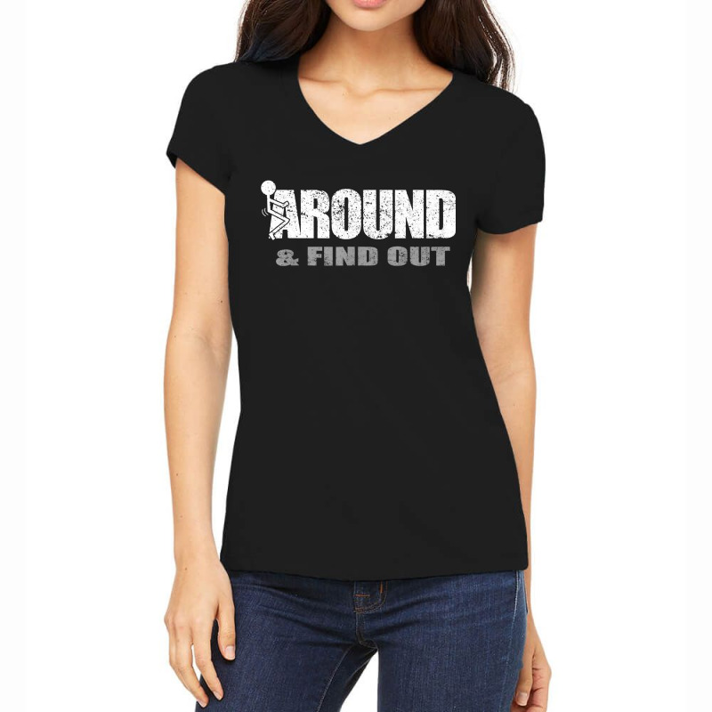 Fuck Around And Find Out Men Funny Christmas Holiday Women's V-Neck T-Shirt by CUSER3772 | Artistshot