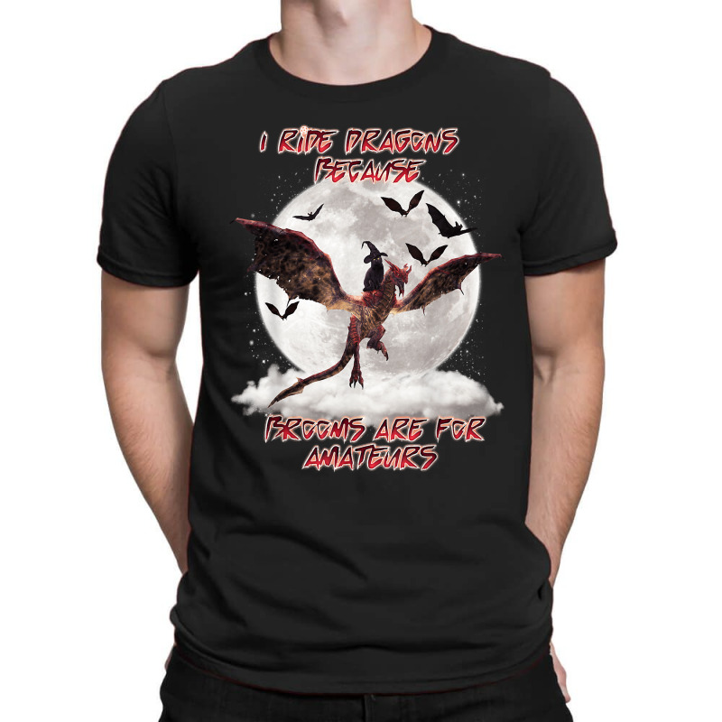 Cat I Ride Dragons Brooms Are For Amateurs Halloween T-Shirt by SonjaBogenschutz | Artistshot