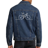 Cycle Bicycle Bike Single Line Minimal Sketch Continuous Line Art Simp Men Denim Jacket | Artistshot