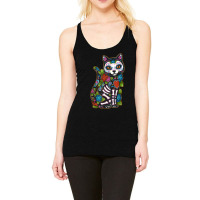 Cat Sugar Skull Mexico Calavera Dia De Los Muertos Halloween Racerback Tank | Artistshot