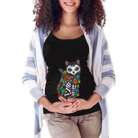 Cat Sugar Skull Mexico Calavera Dia De Los Muertos Halloween Maternity Scoop Neck T-shirt | Artistshot