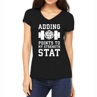 Adding Points To My Strength Stat Characters Cartoon Gifts Women's V-neck T-shirt | Artistshot