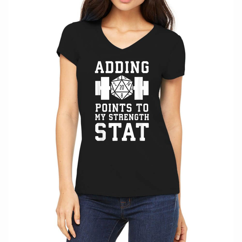 Adding Points To My Strength Stat Characters Cartoon Gifts Women's V-neck T-shirt | Artistshot