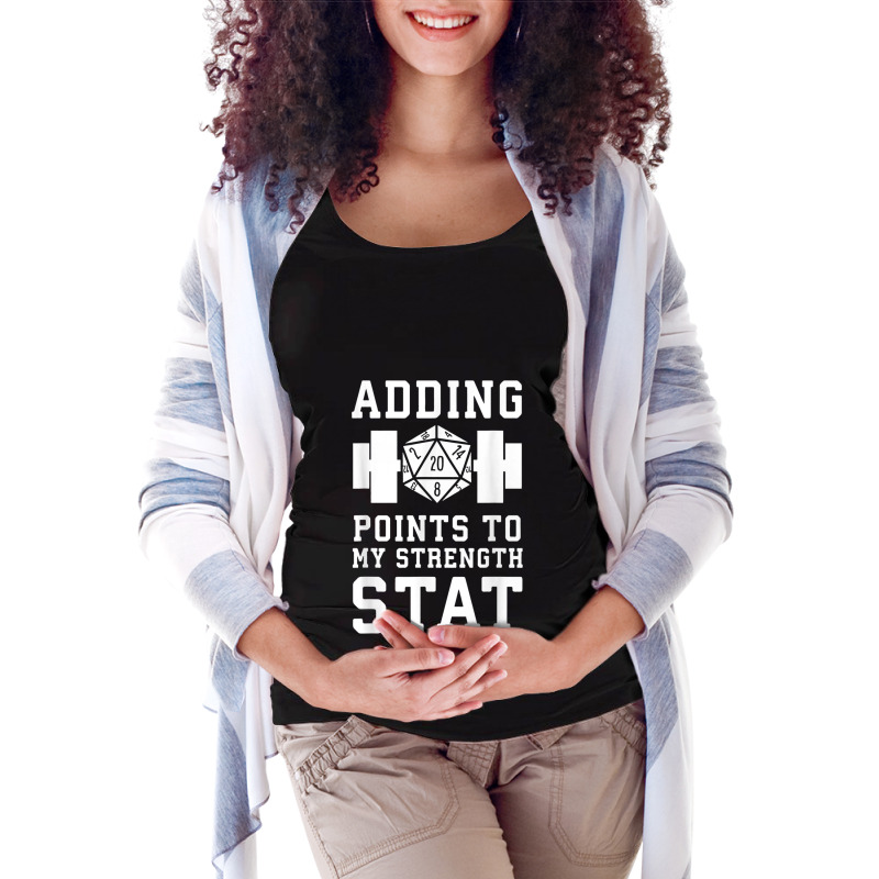 Adding Points To My Strength Stat Characters Cartoon Gifts Maternity Scoop Neck T-shirt | Artistshot