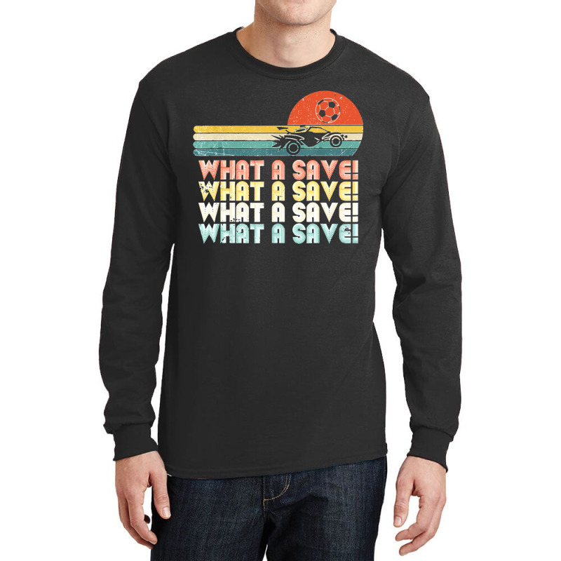 What A Save Vintage Retro Rocket Soccer Car League Long Sleeve Shirts by cm-arts | Artistshot