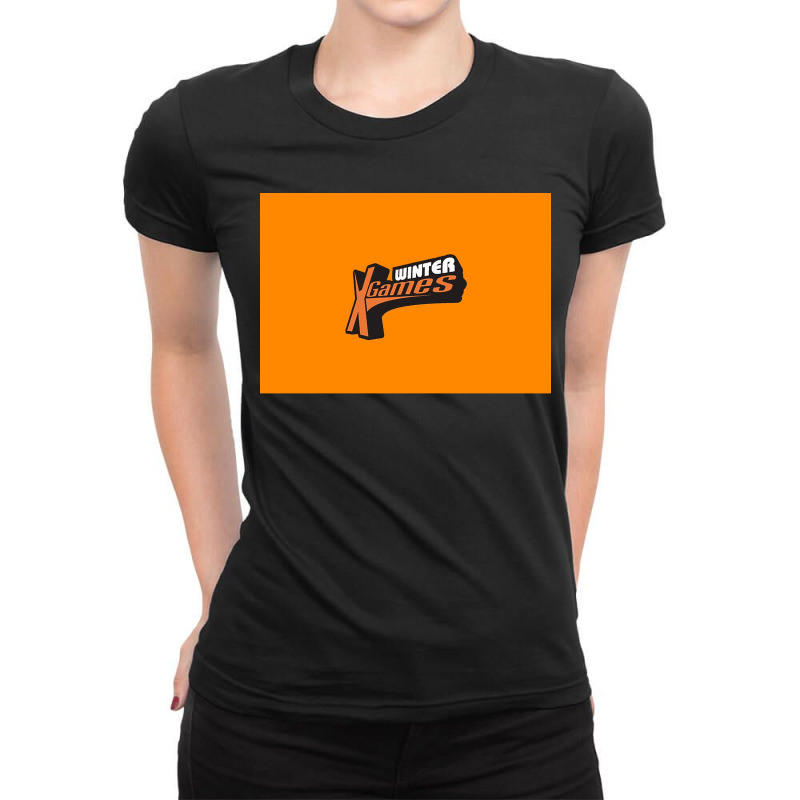 Winter Orange X Games Mask Ladies Fitted T-Shirt by SilviaMartinez | Artistshot