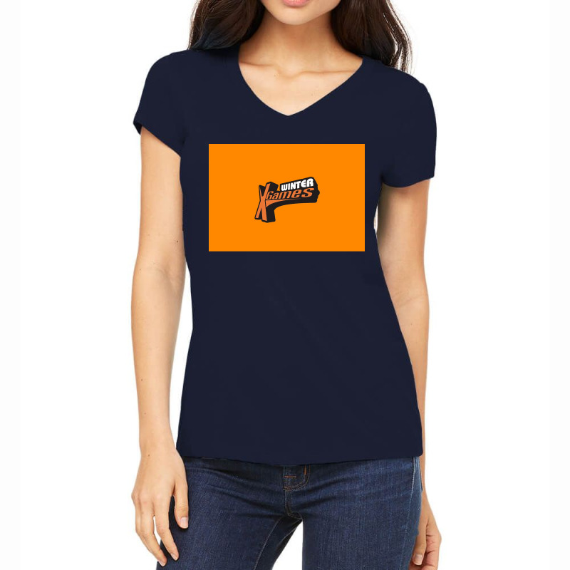 Winter Orange X Games Mask Women's V-Neck T-Shirt by SilviaMartinez | Artistshot