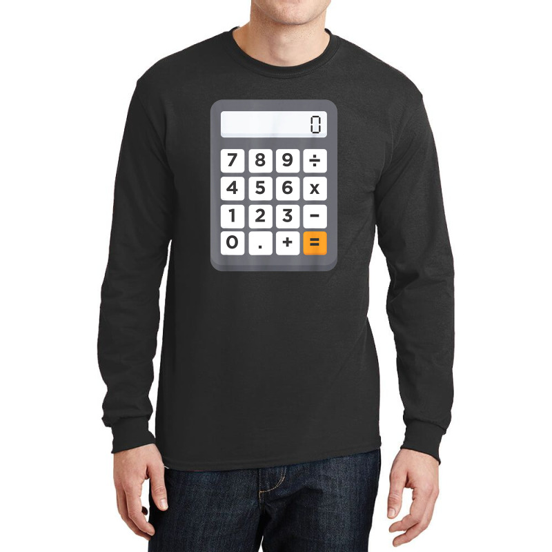 Funny Accountant Halloween Costume Outfit Math Calculator Long Sleeve Shirts by Newart | Artistshot