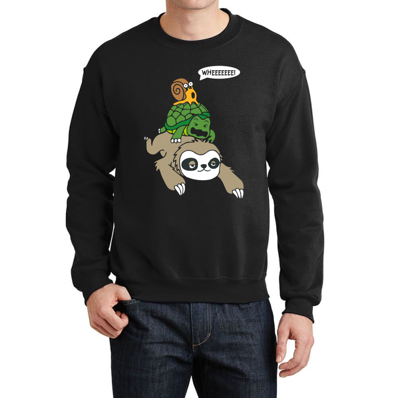 Sloth Turtle Snail Piggyback T Animal Running Wild Crewneck Sweatshirt by nhan0105 | Artistshot