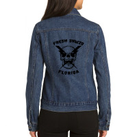 Lightning Skull Ladies Denim Jacket | Artistshot