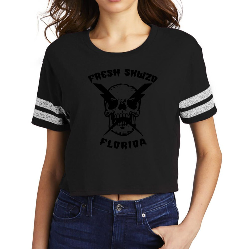 Lightning Skull Scorecard Crop Tee by CarlFuller | Artistshot