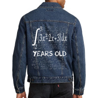 Funny Math Geek 17th 17th Birthday Estimation Calculations Day Gift Men Denim Jacket | Artistshot