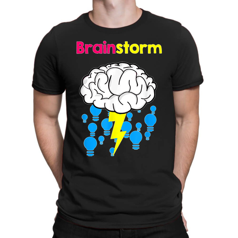 Funny Brainstorm Good Idea Lightbulb Thunder T-shirt | Artistshot