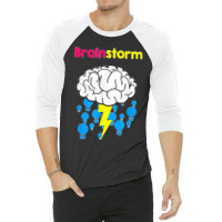 Funny Brainstorm Good Idea Lightbulb Thunder 3/4 Sleeve Shirt | Artistshot