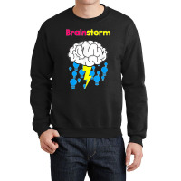 Funny Brainstorm Good Idea Lightbulb Thunder Crewneck Sweatshirt | Artistshot