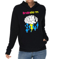 Funny Brainstorm Good Idea Lightbulb Thunder Lightweight Hoodie | Artistshot