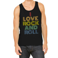 I Love Rock And Roll Distressed Rainbow 70s Tank Top | Artistshot