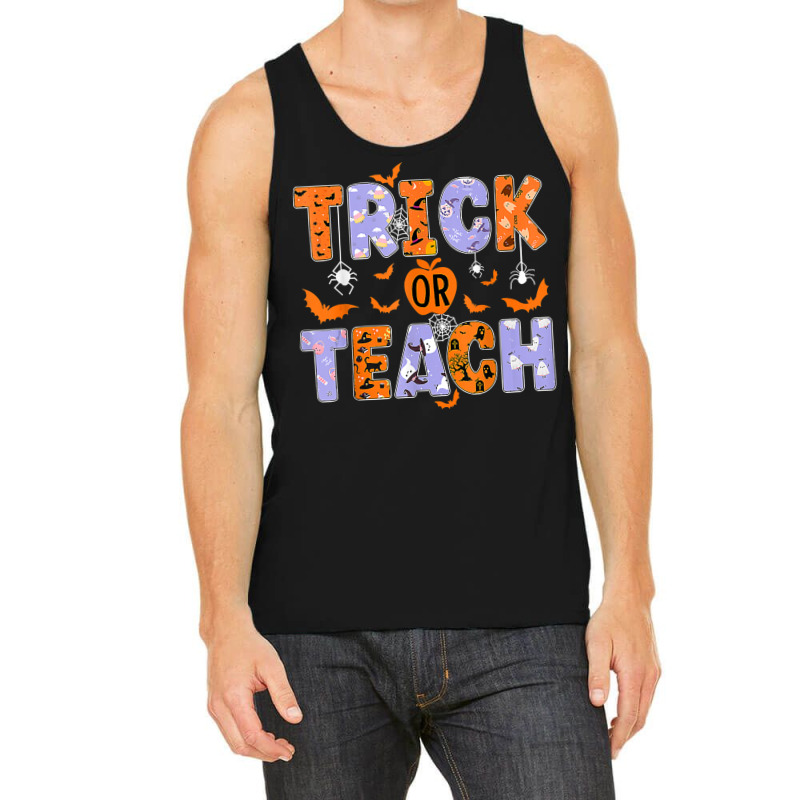 Trick Or Teach Funny Teacher Halloween Costume Men Women Character Ani Tank Top | Artistshot