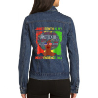 Juneteeth Is My Independence Day Black Women History Month Characters  Ladies Denim Jacket | Artistshot