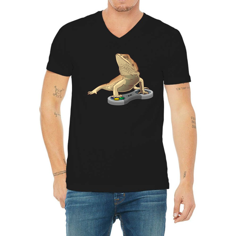 Funny Bearded Dragon Design For Kids Pet Video Game Players V-Neck Tee by CUSER3772 | Artistshot