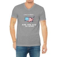 Life Is Short And The Usa Is Wide V-neck Tee | Artistshot