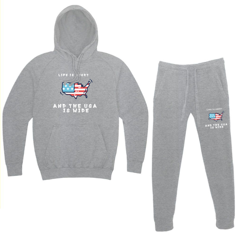 Life Is Short And The Usa Is Wide Hoodie & Jogger Set | Artistshot