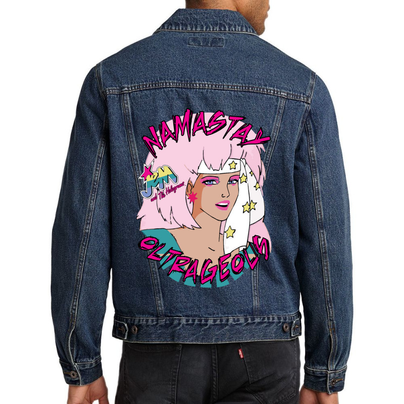 Jem And The Holograms Yoga Outrageous Namastay In Bed 80s Party Mask Men Denim Jacket by AnitaKovich | Artistshot