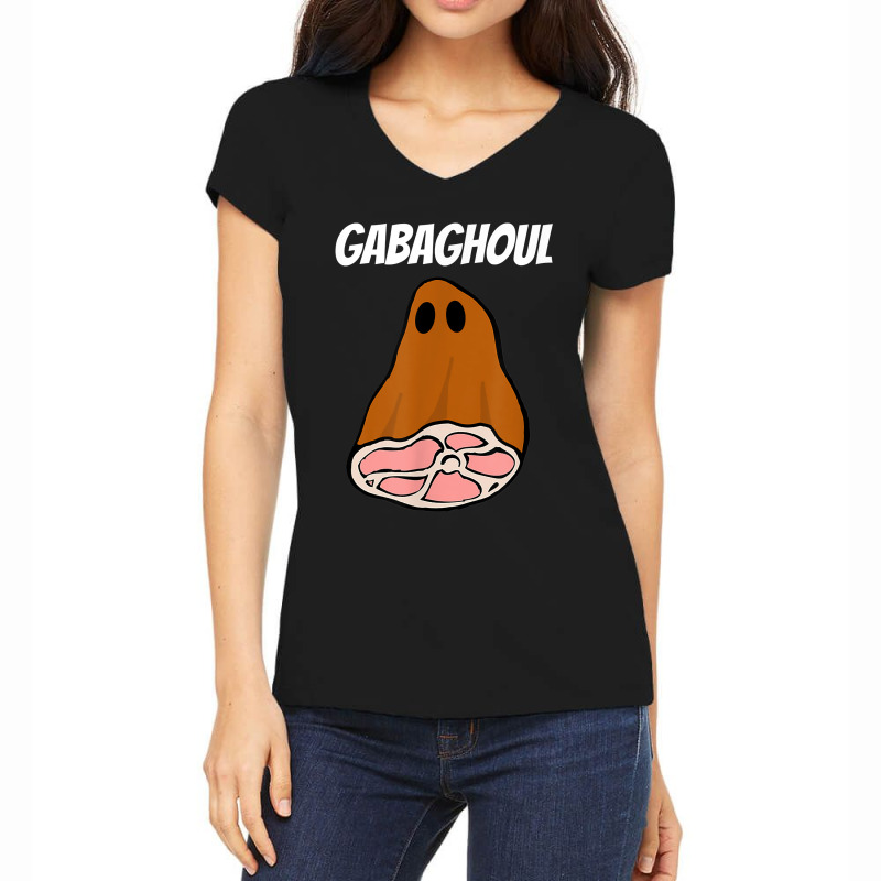 New Jersey Slang Halloween Dry Cured Meat Gabaghoul Gabagool Women's V-Neck T-Shirt by BonnieTori | Artistshot