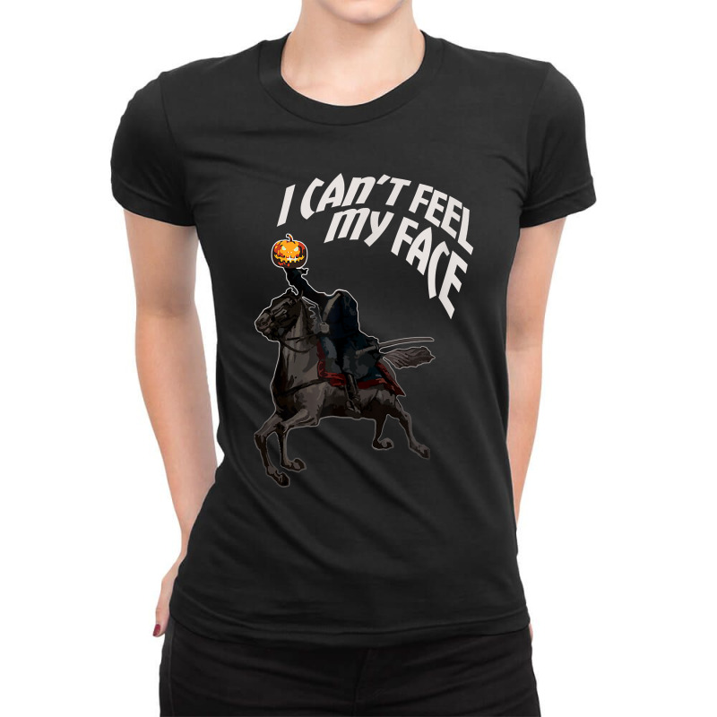 Headless Horseman Halloween Pumpkin Ladies Fitted T-Shirt by IrmaJeannette | Artistshot