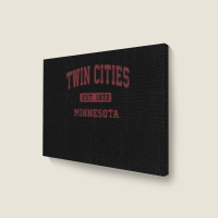 Twin Cities Minnesota Mn Vintage Athletic Sports Design Landscape Canvas Print | Artistshot