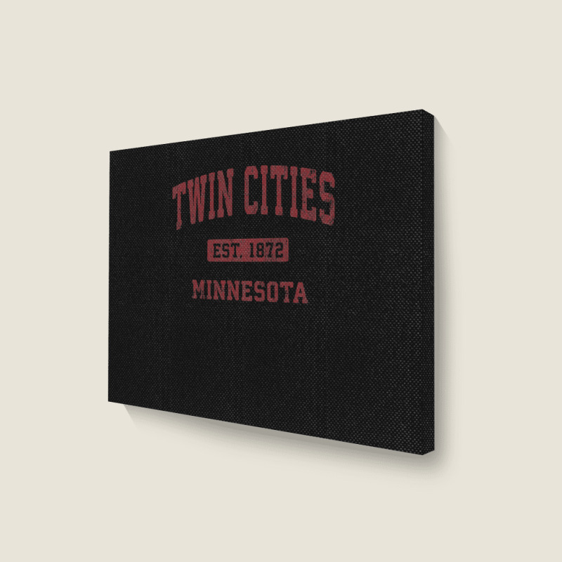 Twin Cities Minnesota Mn Vintage Athletic Sports Design Landscape Canvas Print | Artistshot