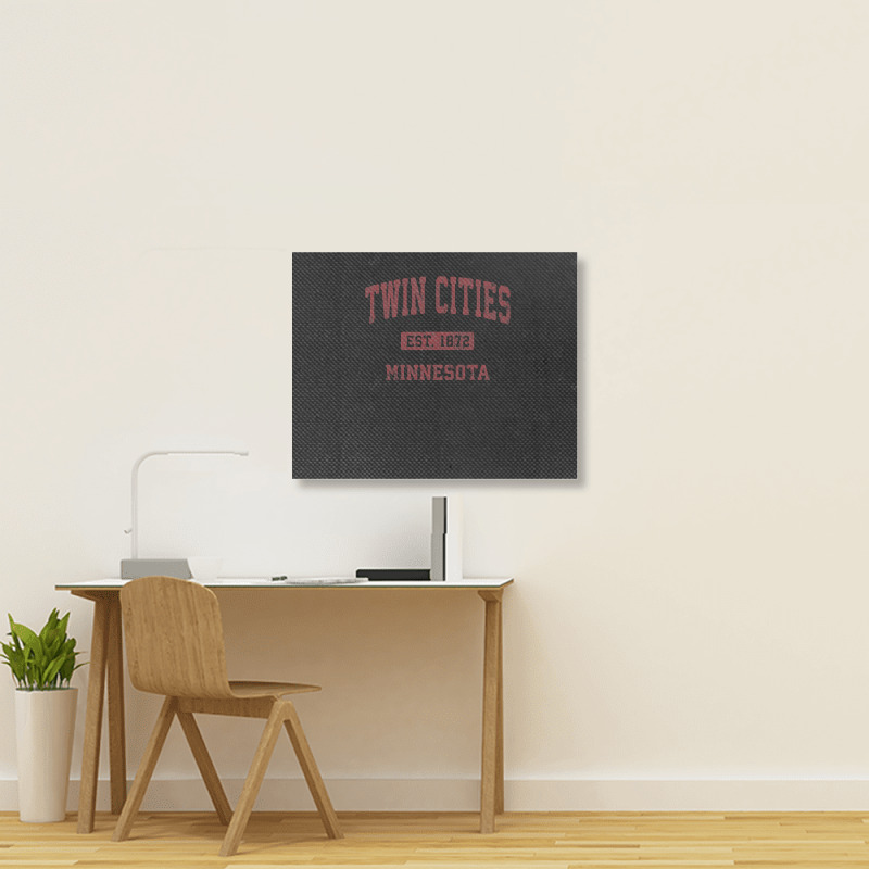 Twin Cities Minnesota Mn Vintage Athletic Sports Design Landscape Canvas Print | Artistshot