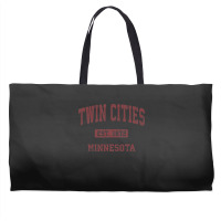 Twin Cities Minnesota Mn Vintage Athletic Sports Design Weekender Totes | Artistshot