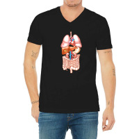 Halloween Internal Organ Diagram Anatomy V-neck Tee | Artistshot