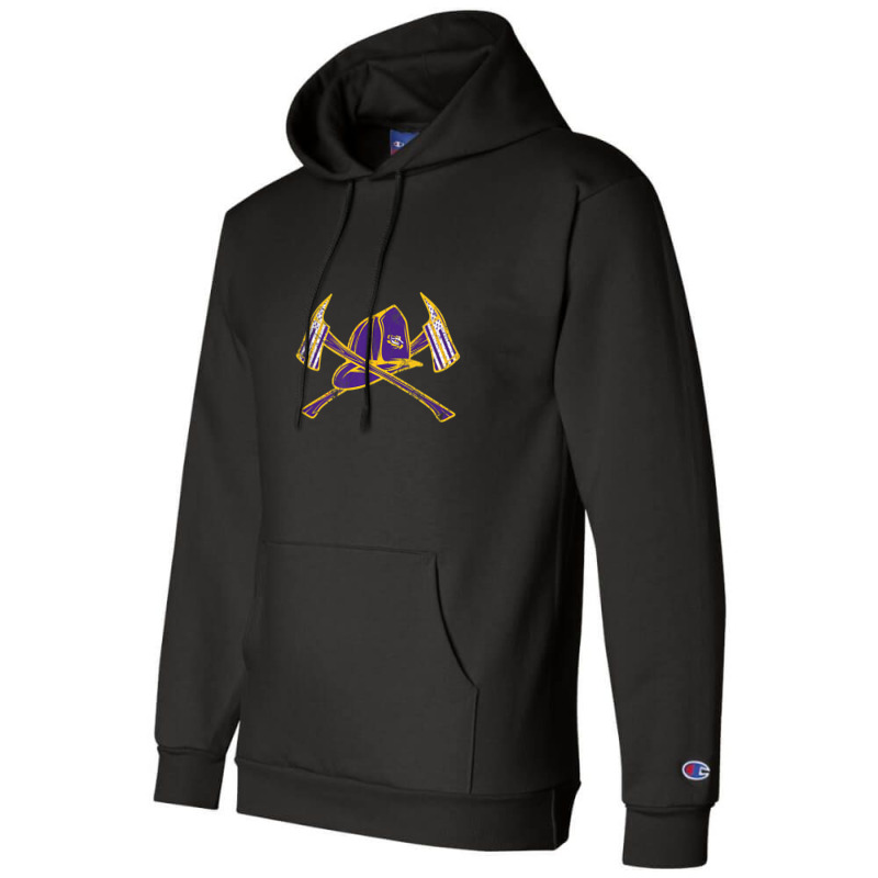 Lsu Tigers Firefighter Axe Flag - Apparel Champion Hoodie | Artistshot