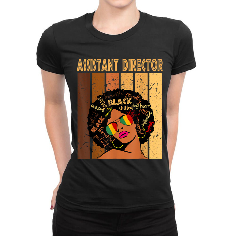 Assistant Director Afro African American Black History Month Painting Ladies Fitted T-Shirt by TyrellDesign | Artistshot